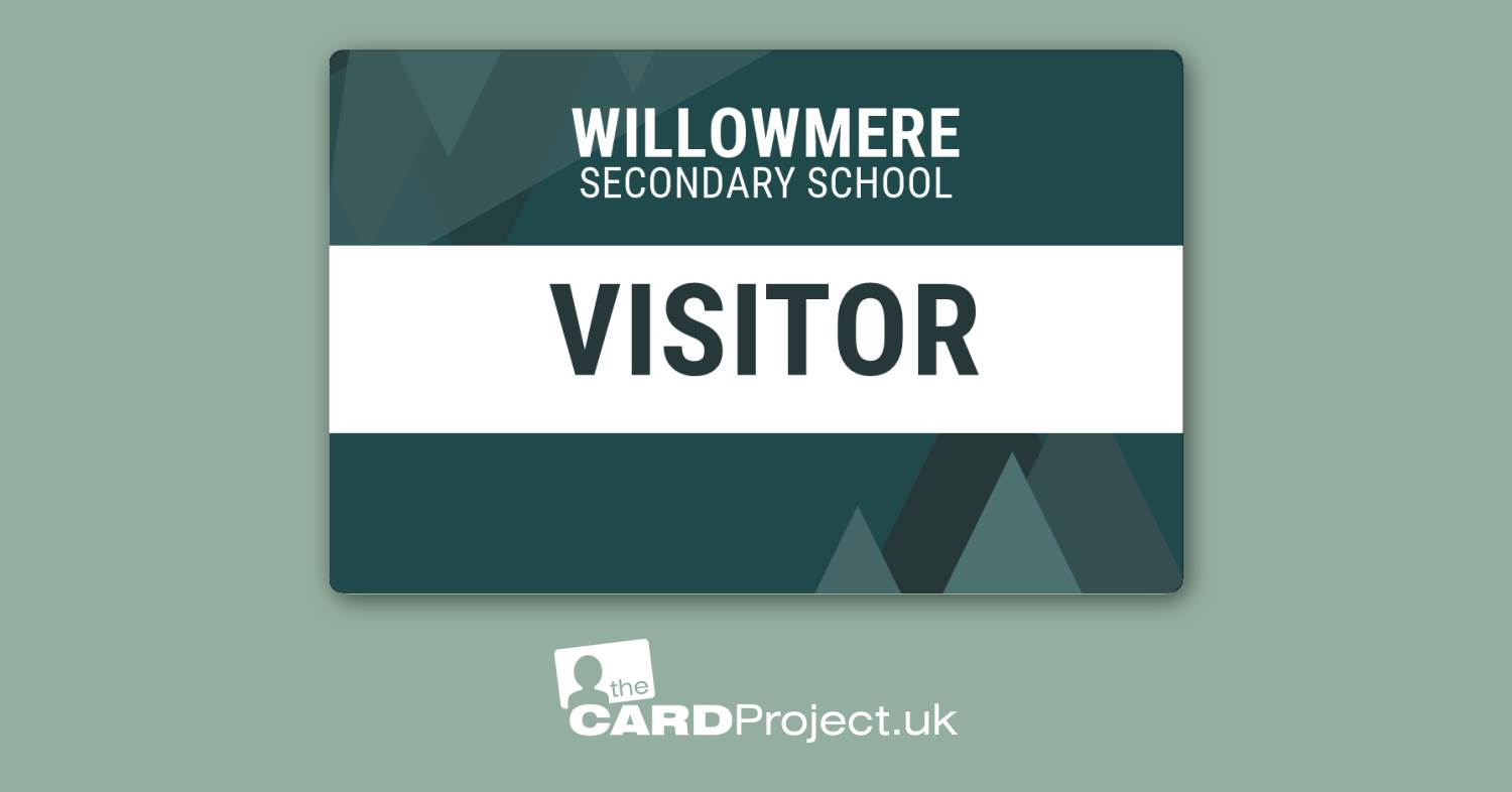 Secondary School Student Teal Landscape Visitor Card (FRONT)